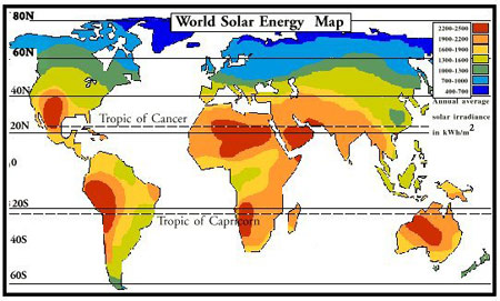 solar energy world map